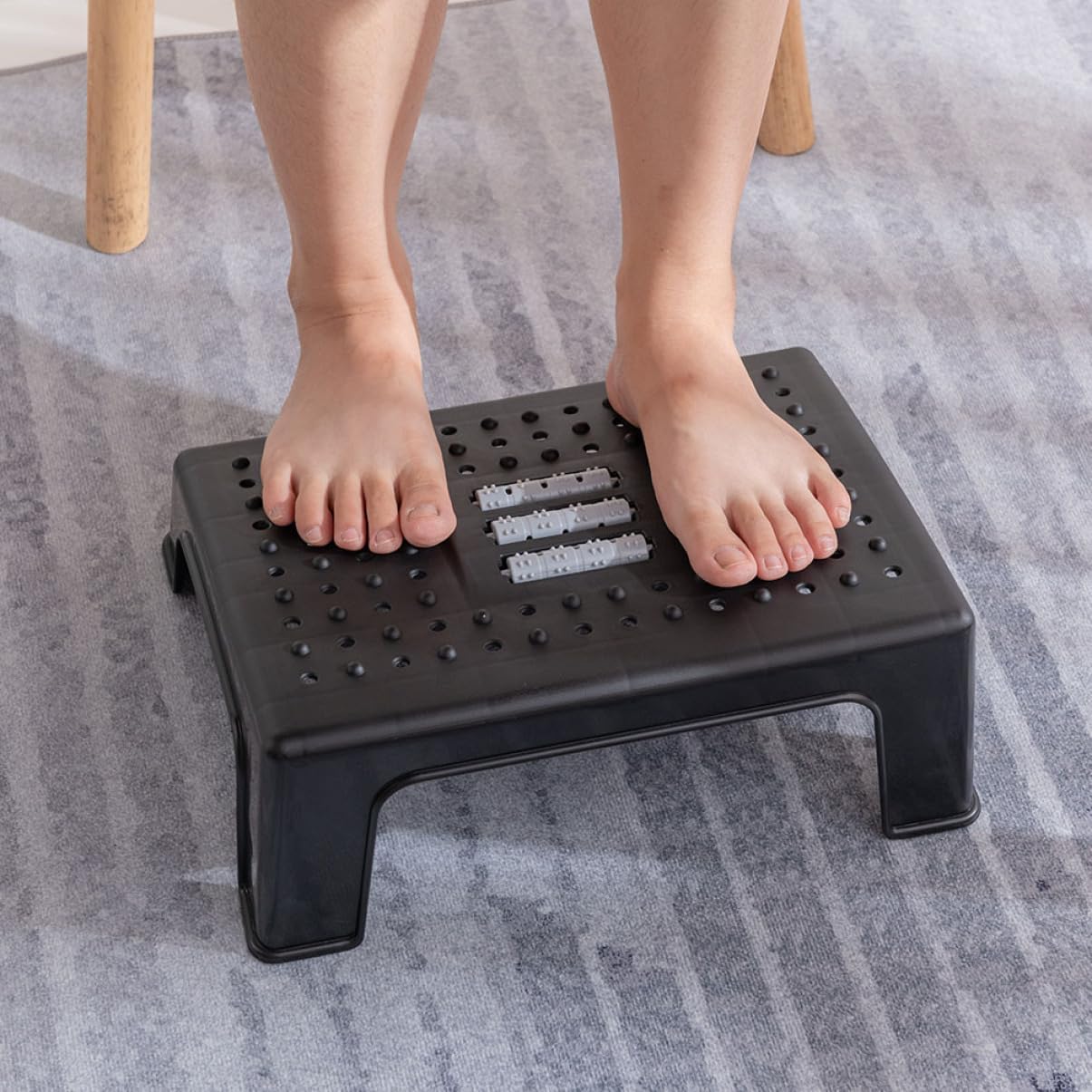 Portable Foot Rest for Home Office Simple Stepping Stool Massage Footstool