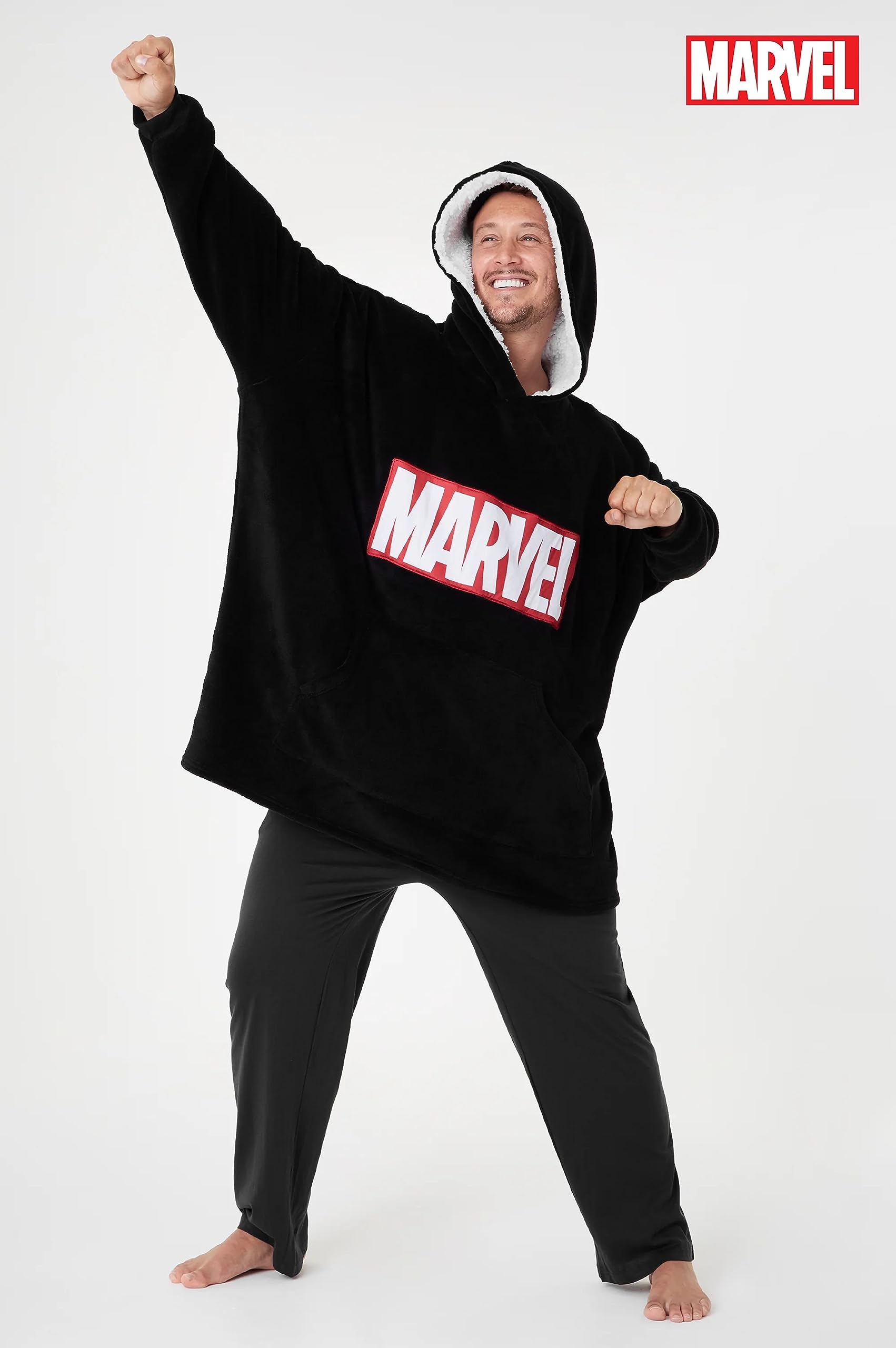 Marvel Felpa Uomo con Cappuccio Felpe Oversize Uomo in Pile Supereroi Avengers Captain America