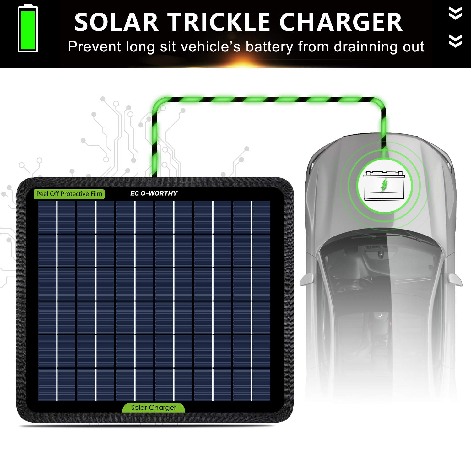 ECO-WORTHY Batteria al litio LiFePO4 ricaricabile 12V 20Ah con ciclo profondo 3000 volte e protezione BMS per kit pannello solare, per scooter, camper, marina, casa, trolling motor e golf cart