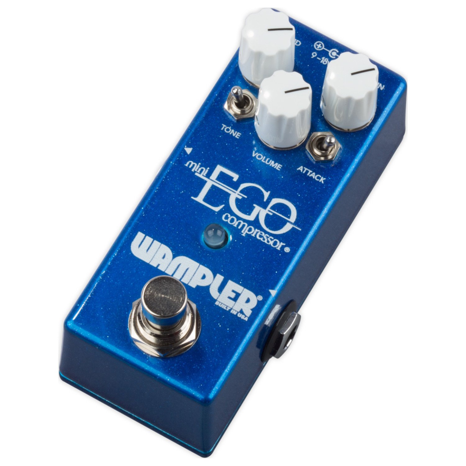 Wampler Mini Ego Compressor Pedal w/ 2 Patch Cables and Polish