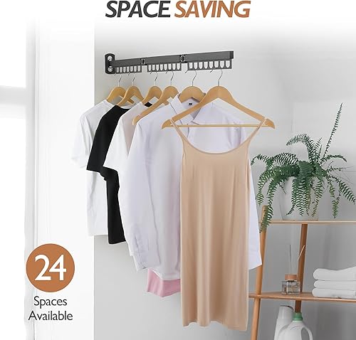 Miniatura 6 de BySigmar Perchero de montaje en pared, estantes de secado plegables para lavandería, estante de secado de ropa montado en la pared