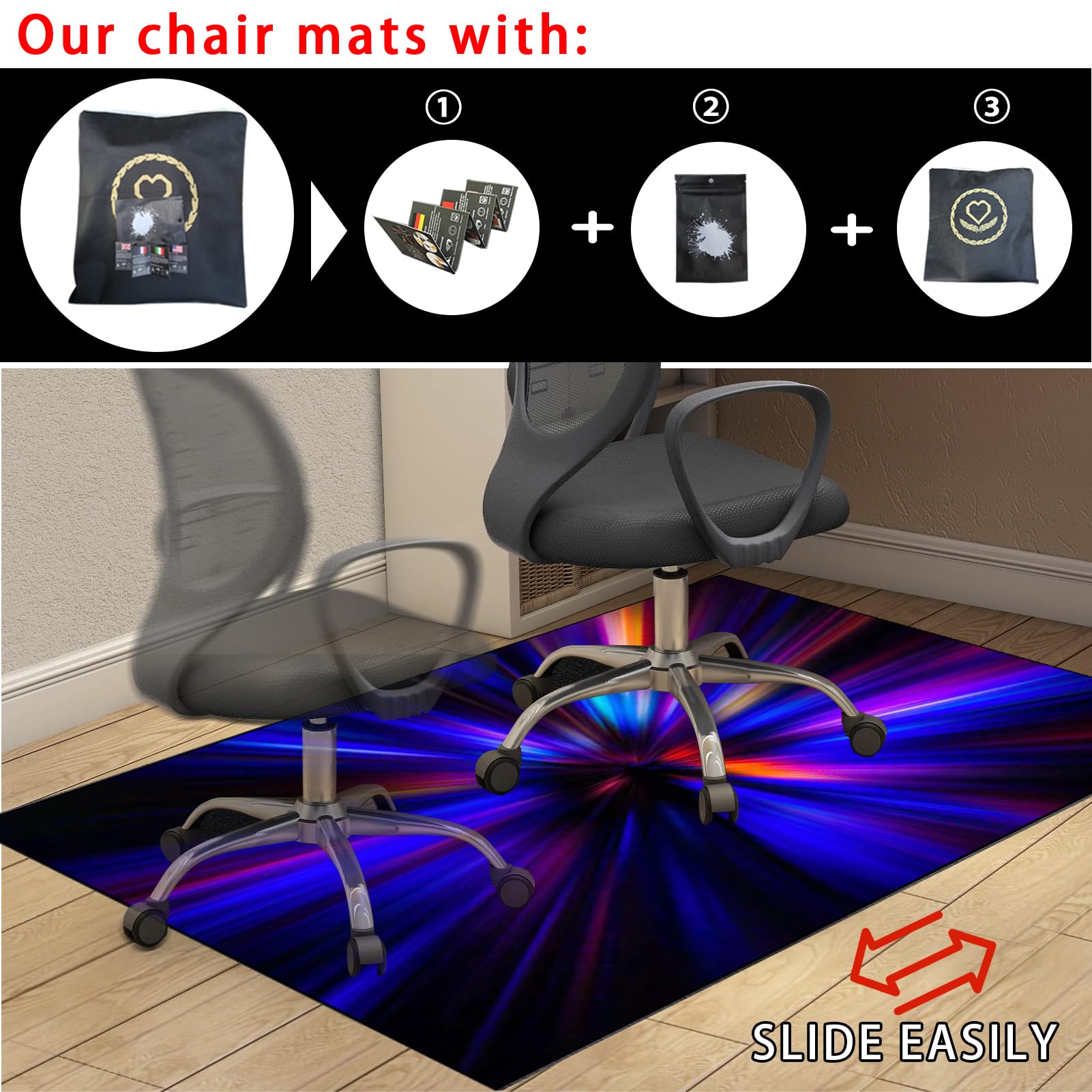 Computer Gaming Chair Mat, Color2, 90 x 140 cm - Image 5