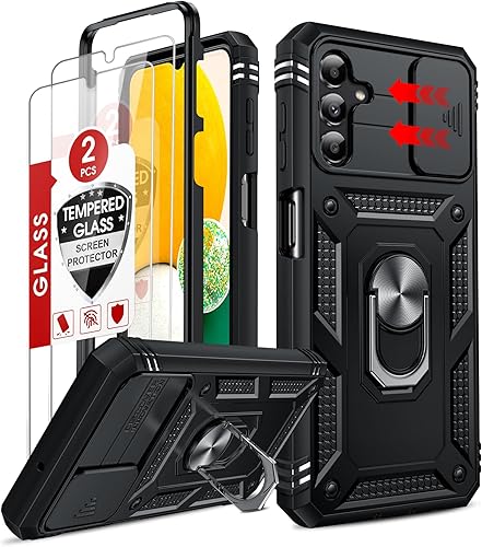 Funda para Galaxy A13 5G A04s funda para Samsung Galaxy A13 5G con cubierta de cámara deslizante 2 piezas protector de pantalla de vidrio templado