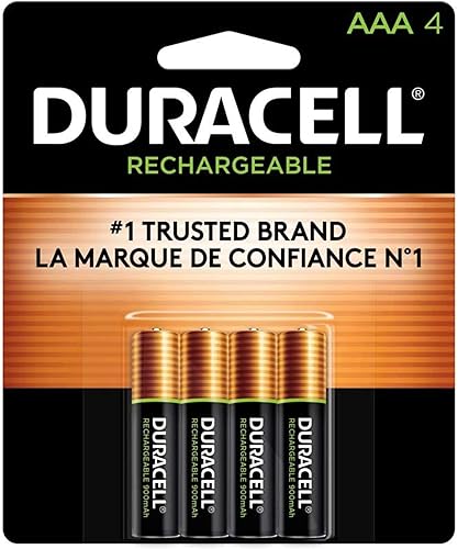 Duracell Baterías AAA recargables paquete de 4 unidades batería triple A para una potencia de larga duración batería precargada multiusos para