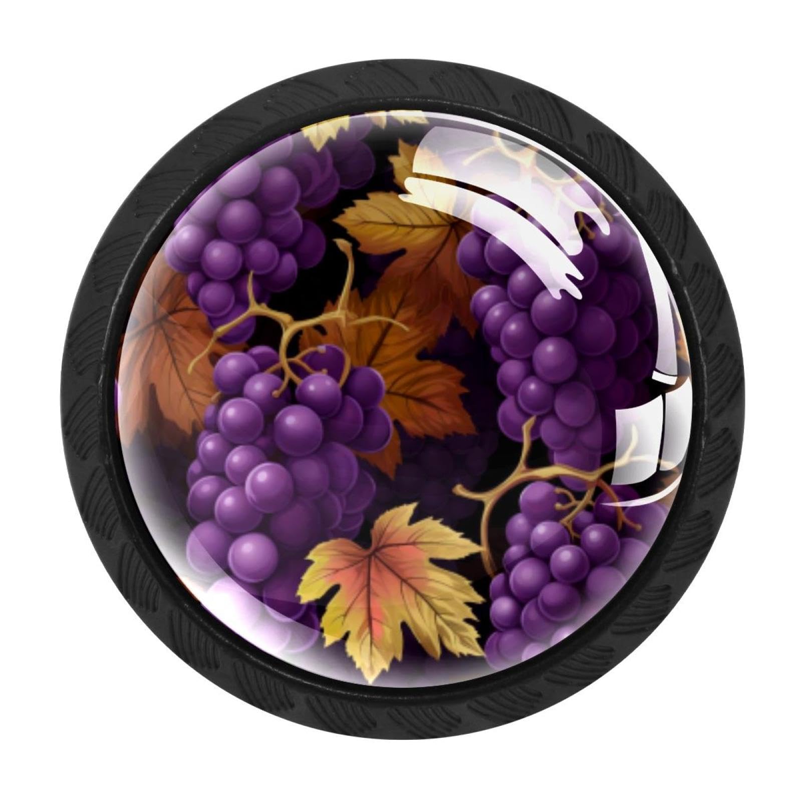 CHENZZZZ 4 Pack Round Cabinet Knobs for Kitchen Bathroom Closet Dresser Cabinets, Thanksgiving Grape