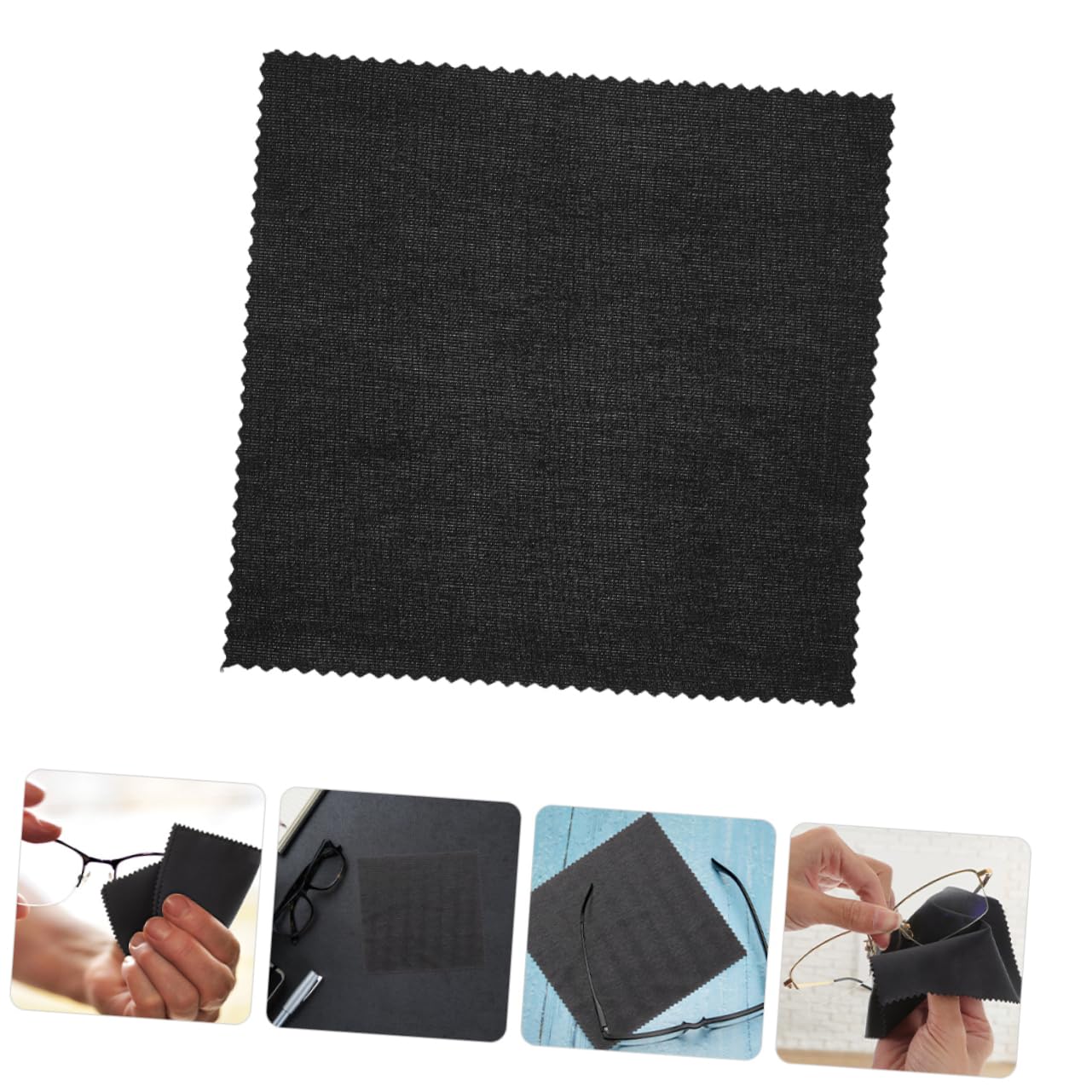 SHERCHPRY Gafas De Tela Pantallas De Gafas Paños De Limpieza Para Gafas Para Gafas Paño De Limpieza De Lentes Fibra Extrafina Black 50 Piezas*4