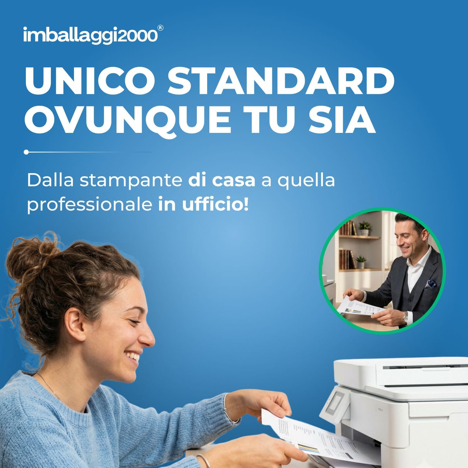 IMBALLAGGI 2000 – Pallet Carta A4 per Stampanti, 180 Risme da 500 Fogli, 90.000 Fogli, Carta A4 di Alta Qualità per Ufficio, Fotocopiatrici e Stampanti, Formato A4, 80 g/m²
