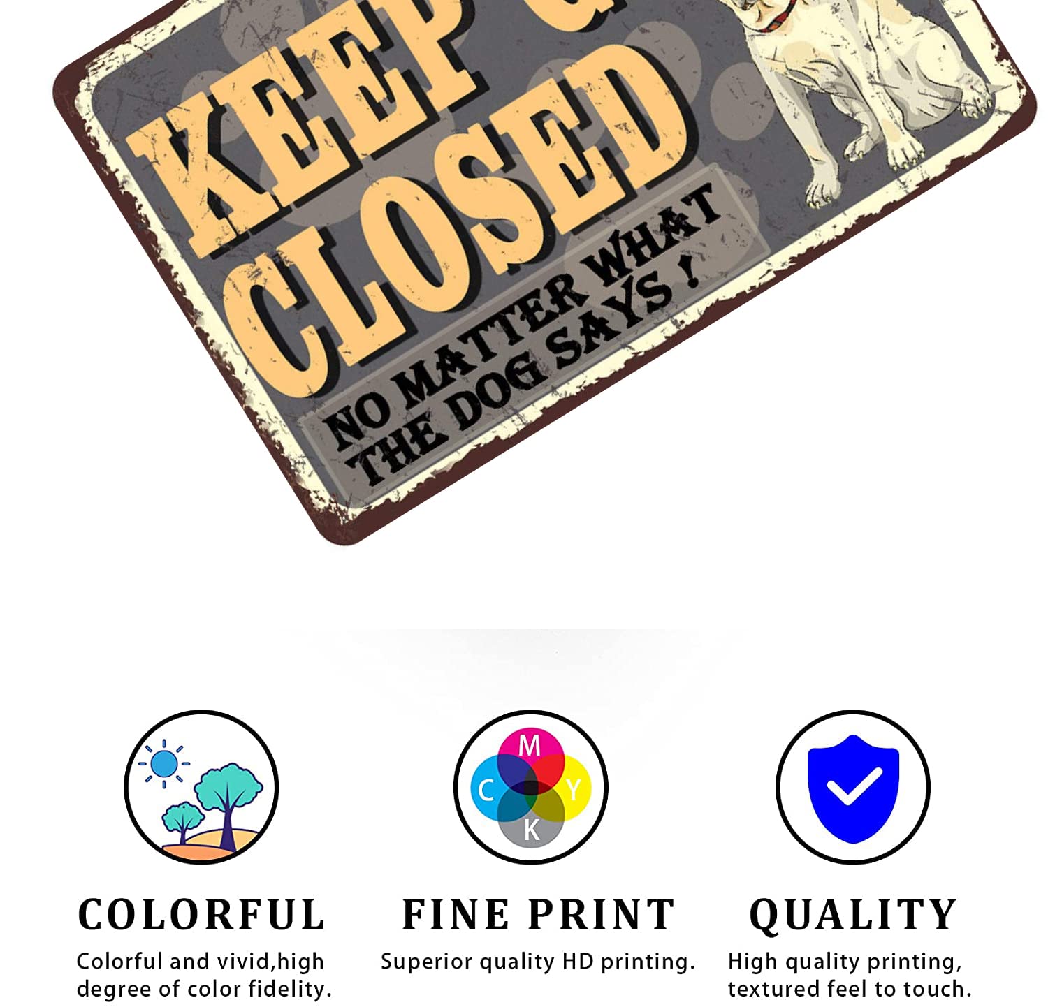 Please Keep Gate Closed Dog in Yard Warning Metal Sign 8 X 12