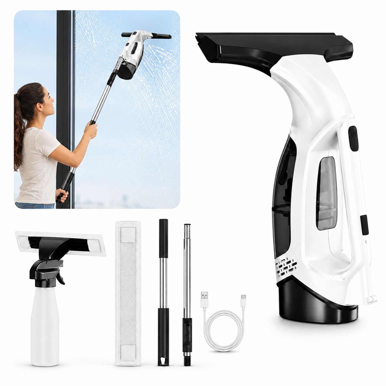 Photo 1 of BZVV Window Vacuum Squeegee Cordless Electric 11-Inch