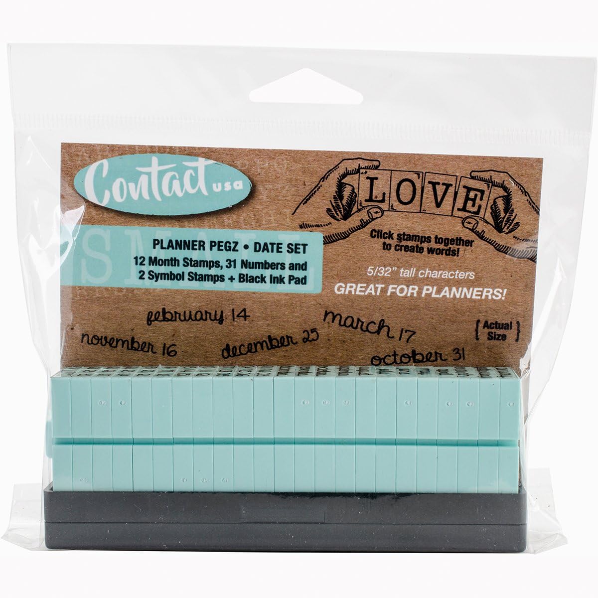 Contact USA Planner PEGZ-Date Set + Black PAD