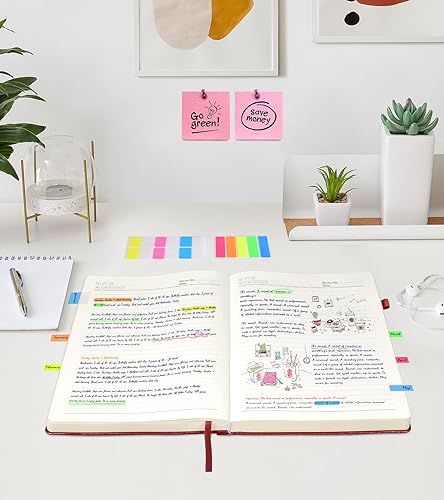 Miniatura 6 de Cuaderno rayado, diario B5 de 365 páginas para escribir cuaderno con rayas universitarias, diario de cuero de tapa dura para mujeres y hombres,