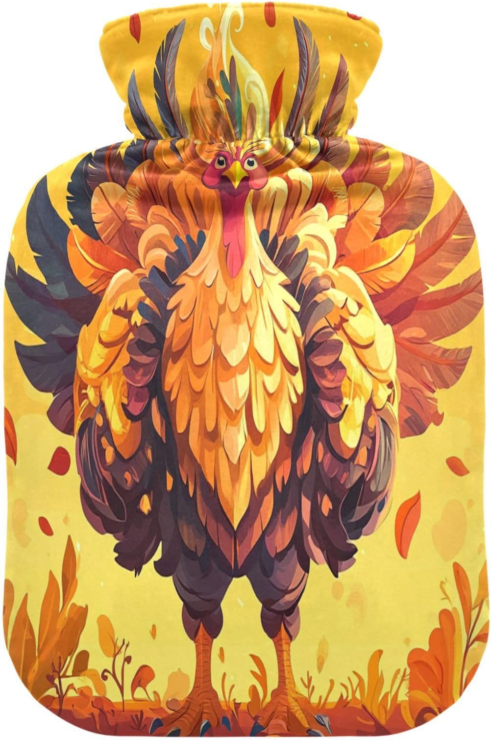 Thanksgiving Turkey Hot Water Bottle with Cover Hot Water Bottles for Pain Relief Hot Water Bag Heat Packs Hot Pack Water Bags for Hand Feet Warmer Cramps Neck Shoulder Pain 1 Liter