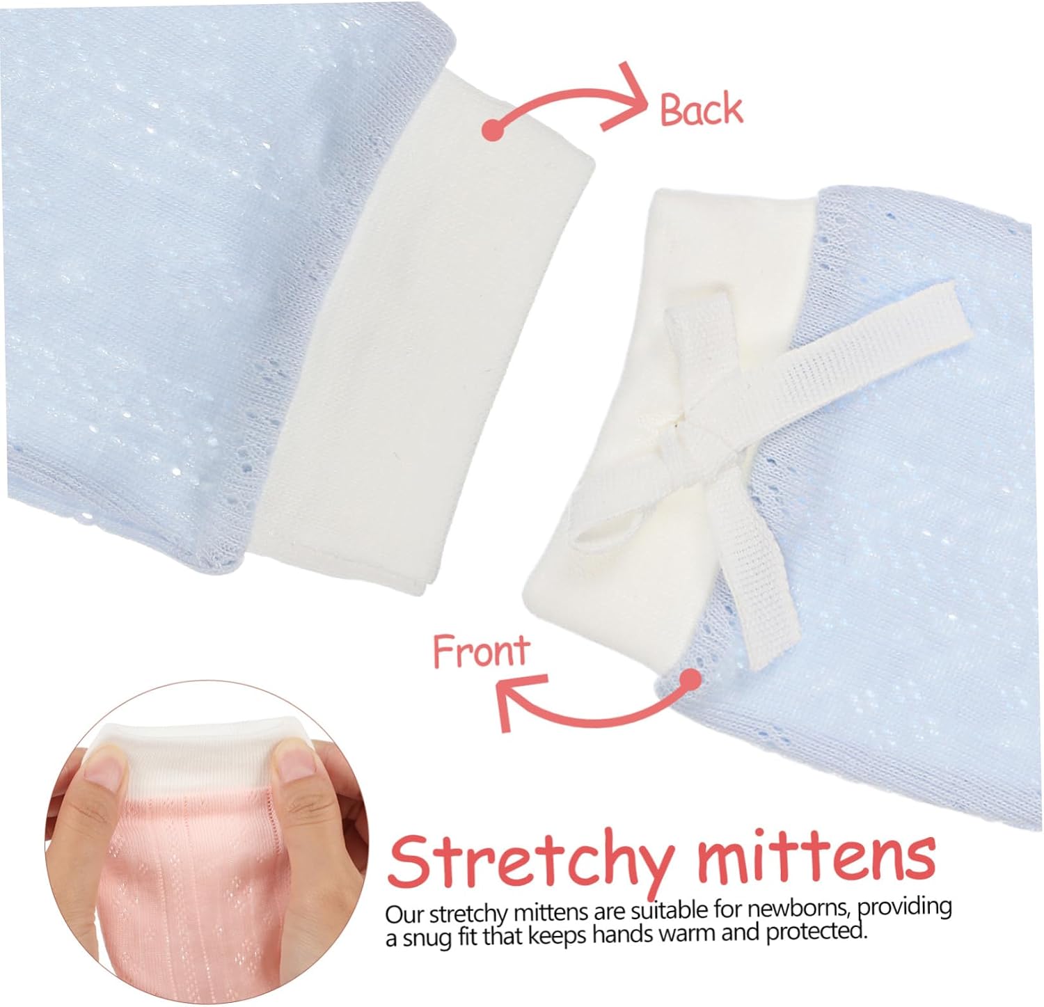 Newborn Baby Mittens Breathable Cotton Gloves for Boys and Girls No Scratch Infant Mittens for Everyday Use