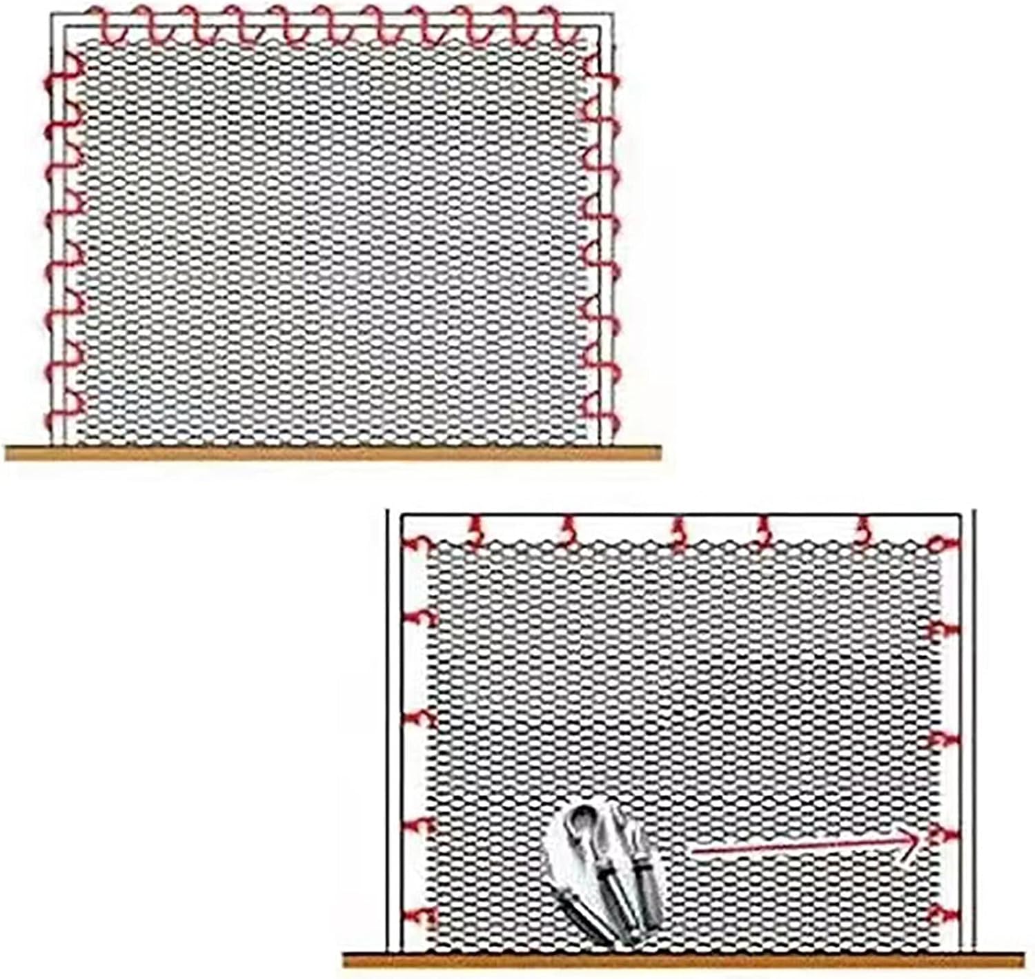 Stainless Steel Wire Rope Cable Mesh Netting, 3.3x6.6ft Balcony Protection Net, 10cm/2mm Garden Poultry Chicken Wire Netting, Durable Deer Fencing Net, Animal Fence