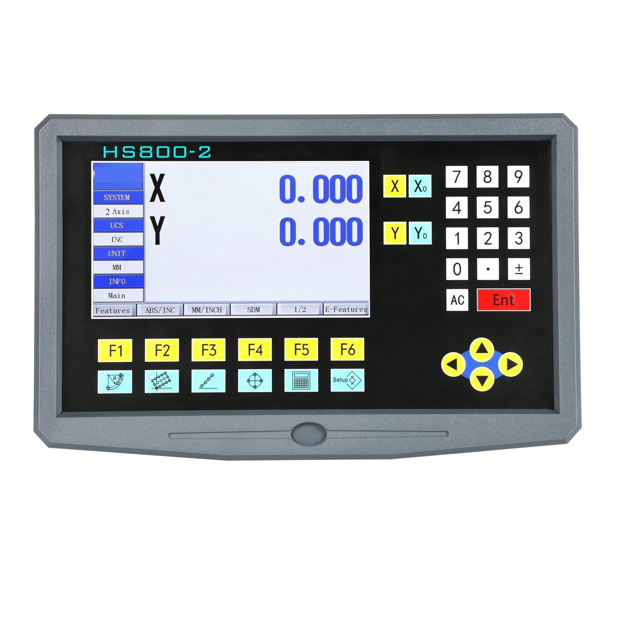 Kit DRO LCD de lectura Digital de 2 ejes, HS800-2, torno giratorio, fresado, pantalla de lectura Digital y codificador de e lineal S, regla de rejilla Precisión y multifunción(500mm,0.001mm complete s