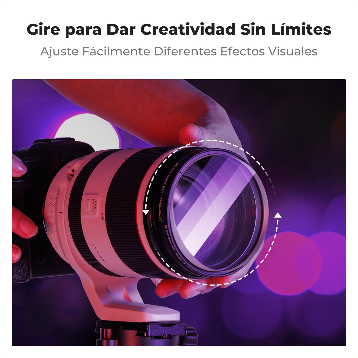 Filtro Prisma 67mm Para Cámaras – Efecto Stretch Y Fantasmas, Doble Cara, Giratorio 360°, Ideal Para Exposiciones Creativas