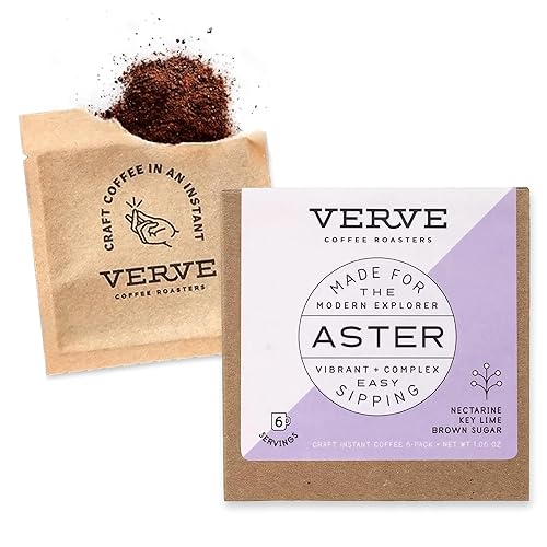 Verve Coffee Roasters Café instantáneo artesanal Aster Blend | Tostado medio, molido, tostado a mano | Mezcla etíope | Disfrute caliente o frío |