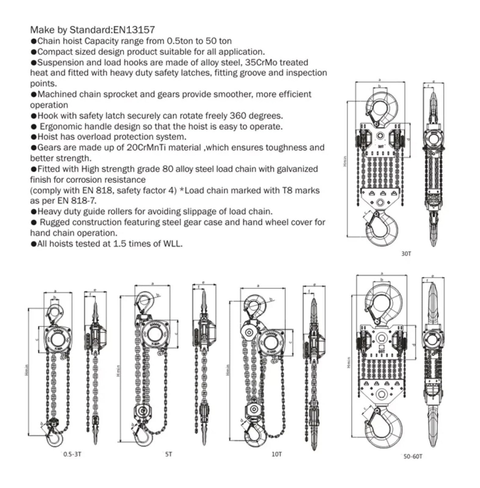Elektrische Winde, Handbetriebenes Hebezeug, Manueller Hebelzug, Kettenzug, Benutzerfreundlich