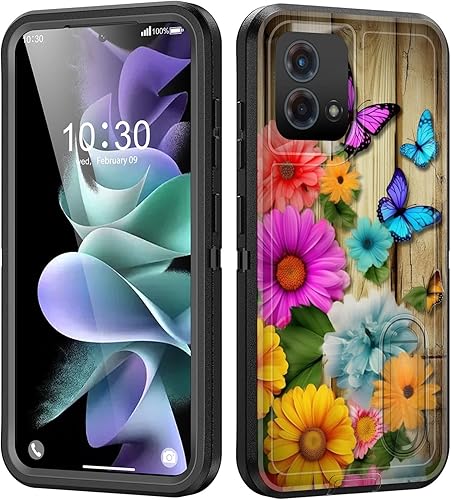 Miniatura 1 de Funda protectora de 3 capas de grado militar para Moto G Stylus 5G 2023 con soporte integrado, a prueba de golpes, polvo y caídas, para Motorola