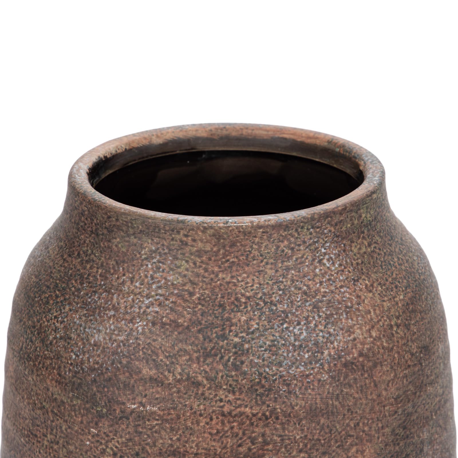 Briful Grande Vaso in Ceramica per Fiori - Alto 18 cm, Bronzo Rustico, Apertura 9,4 cm - per Pampa, Piante Secche, Fiori Freschi - Decorazione per Casa e Cucina