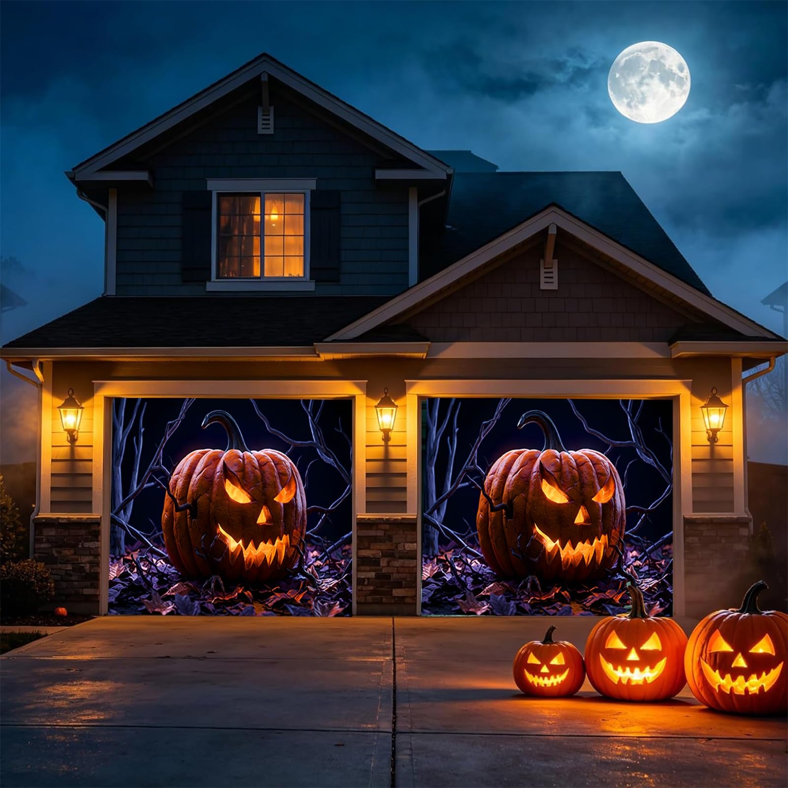 Halloween Baner Drzwi Garażowych, Duże Wiszące Tło