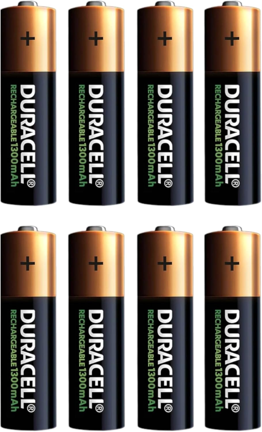 DURACELL AA Rechargeable Batteries (Pack of 8), 1300 mAh NiMH, 2000 Cycles, pre-Charged, Long Lasting Power - Amazon product rated Grade D
