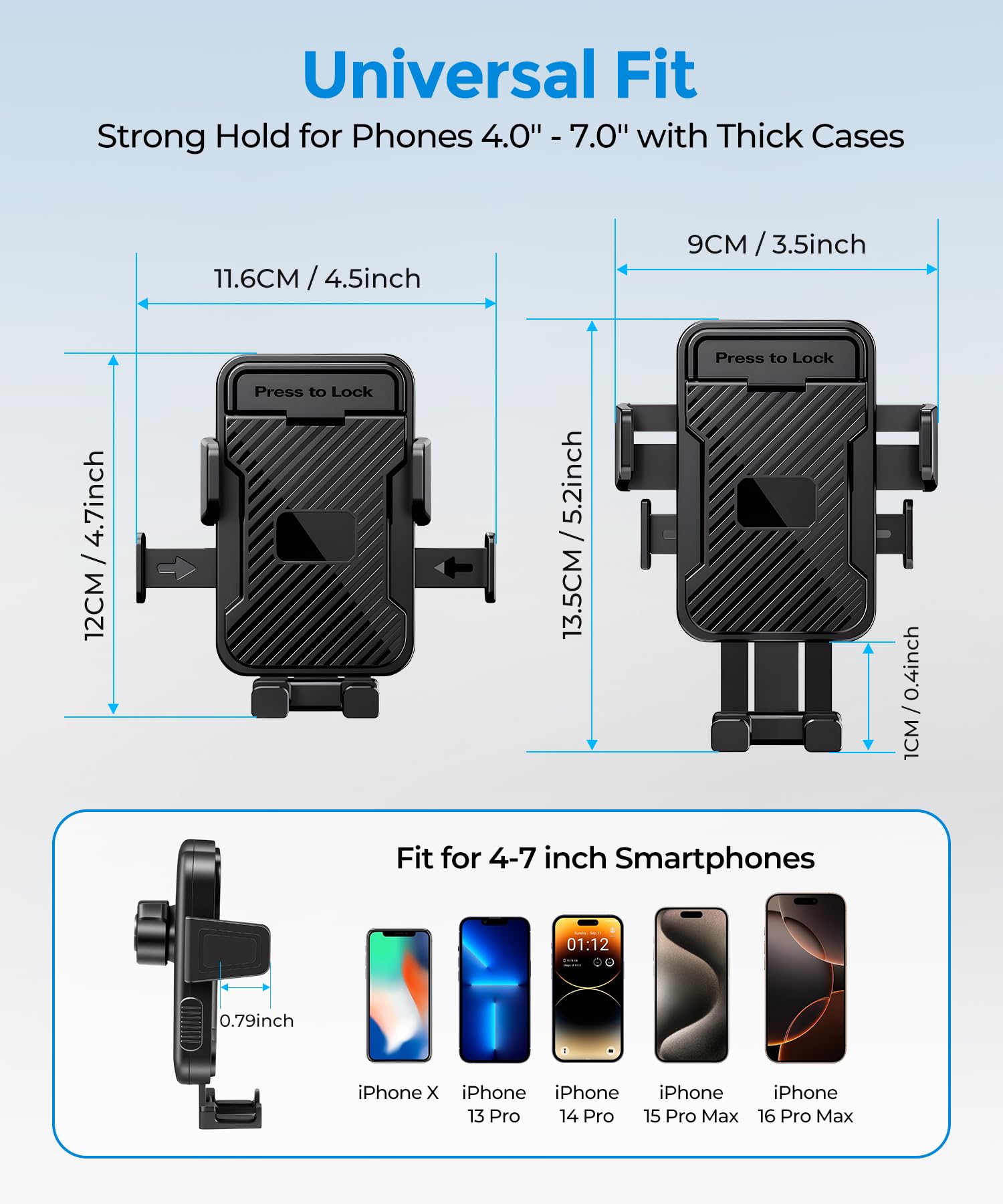 Soporte de teléfono de doble taza para coche, soporte de taza, sostiene 2 teléfonos simultáneamente, soporte universal imprescindible para coche, compatible con iPhone/Samsung/Motorola
