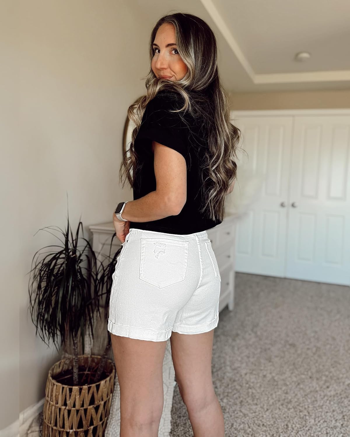 LookbookStore Jean Shorts Womens Stretchy High Waisted Ripped Denim Shorts with Pockets Trendy Distressed Cut Off Shorts - Image 8