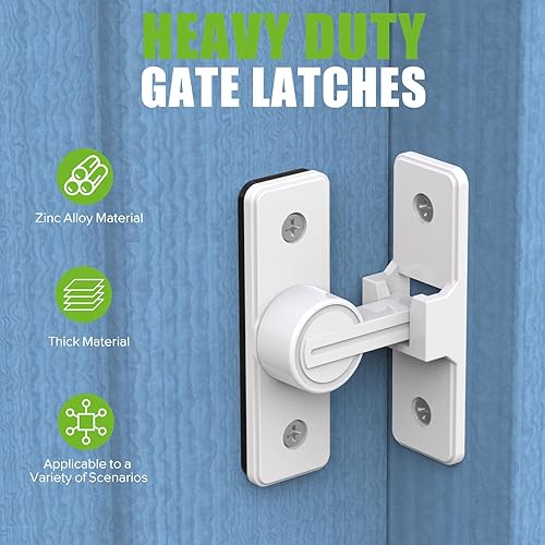 Miniatura 2 de Accesorios para cerradura de puerta de granero, cierre de puerta de seguridad resistente de 90 grados, cerradura de perno abatible, pestillo de