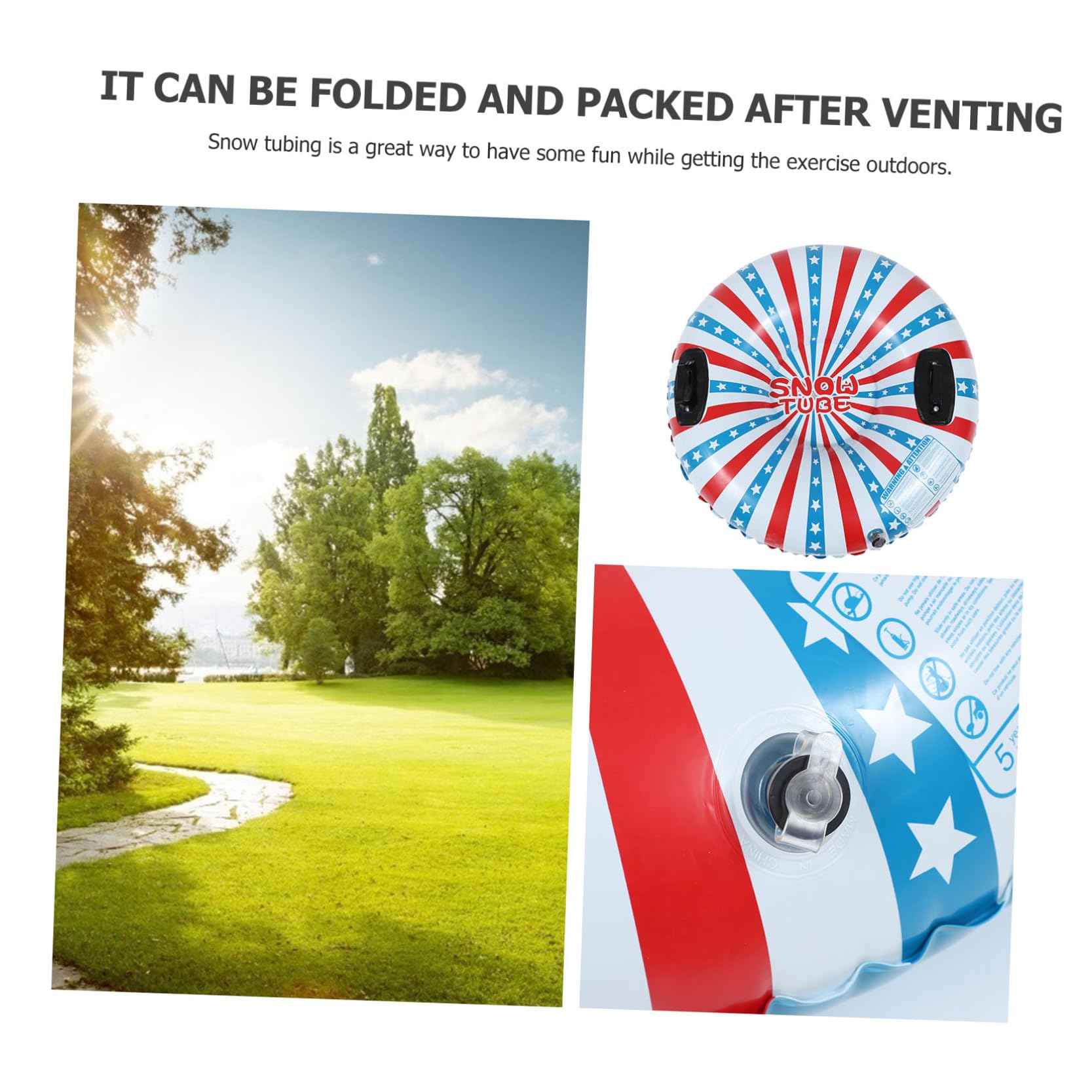 Anello da Neve Gonfiabile Blu in Pvc, Gioco Invernale Outdoor | 1 Pezzo, Facile da Trasportare, Buona Resistenza allo Strappo, Adatto per Scivolare su Neve