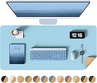 Vista 32 de YSAGi - Almohadilla de escritorio de doble cara, de cuero, protector de almohadilla de corcho ecológico, grande, impermeable, para oficina/hogar