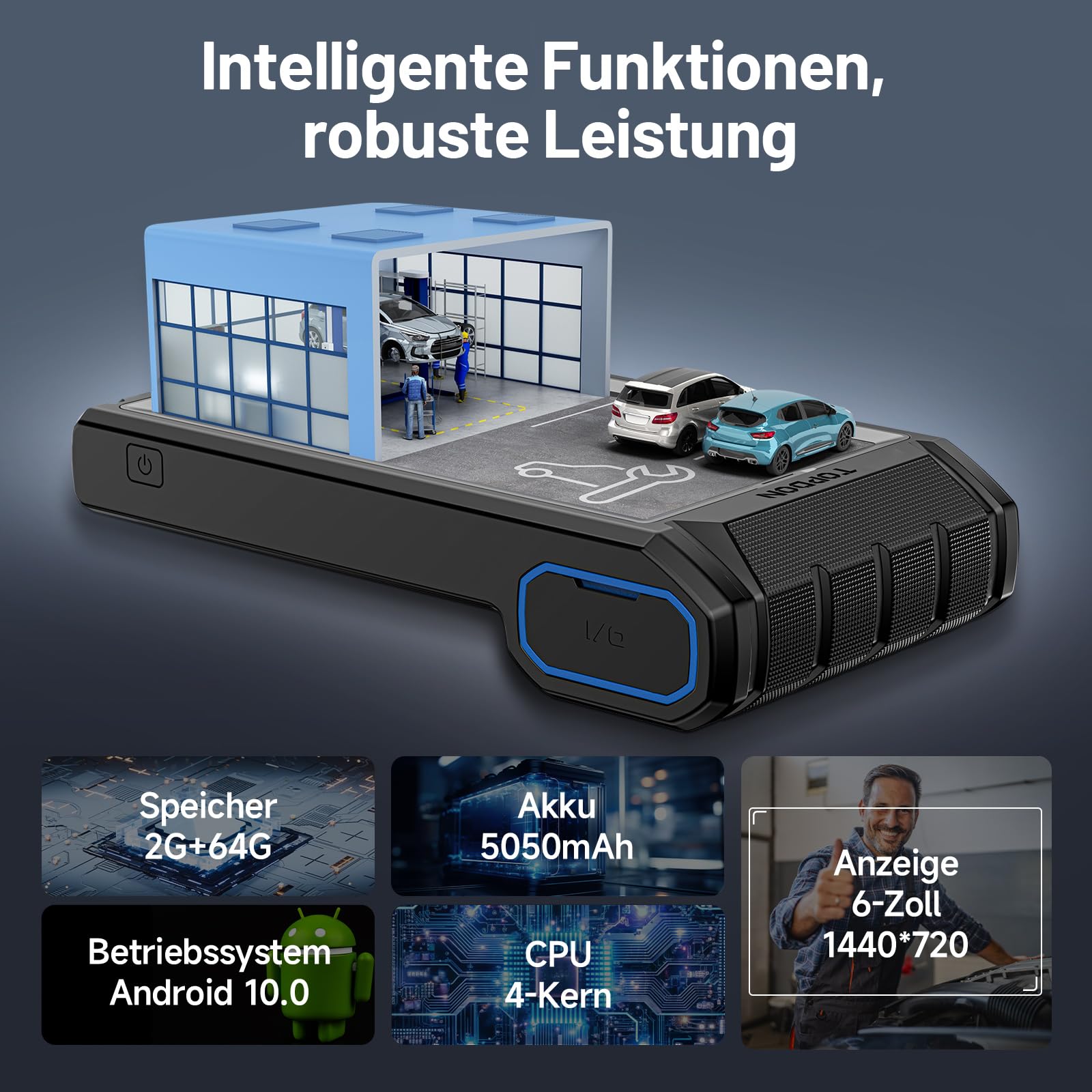 TOPDON ArtiDiag800 BT 2 OBD2 Diagnosegerät, All-System-Diagnose-Tool mit 28+ Wartungsfunktionen, FCA-Gateway-Zugang & CAN-FD-Protokoll, Active-Test, Drahtlose Bluetooth, 2 Jahre kostenlose Updates