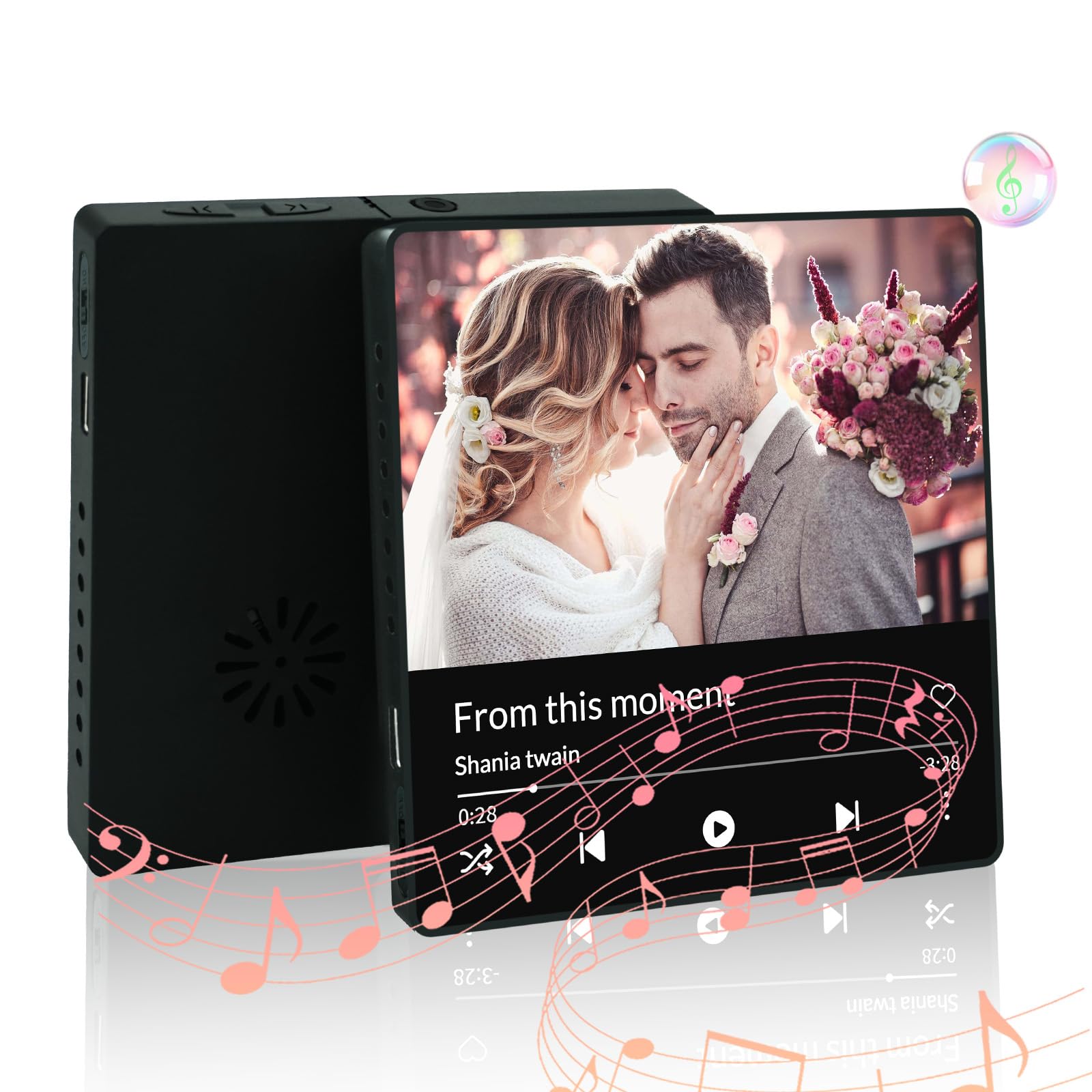 Personalised Fridge Magnets Music, Custom Fridge Magnet Plays Song with Photo, Personalised Music Gifts for Her/Him, Anniversary Birthday Present for Couples, Friends, Family (Style 2)