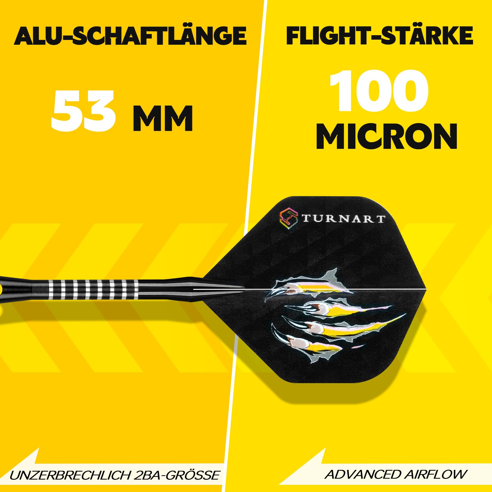 Turnart Dartpijlen met kunststof punt, 18 g, messing softdarts, professionele dartpijlen voor elektronische dartborden, dartset met 30 dartpijlen, 6 flights, 6 flights, 1 gereedschap en 3 O-ringen