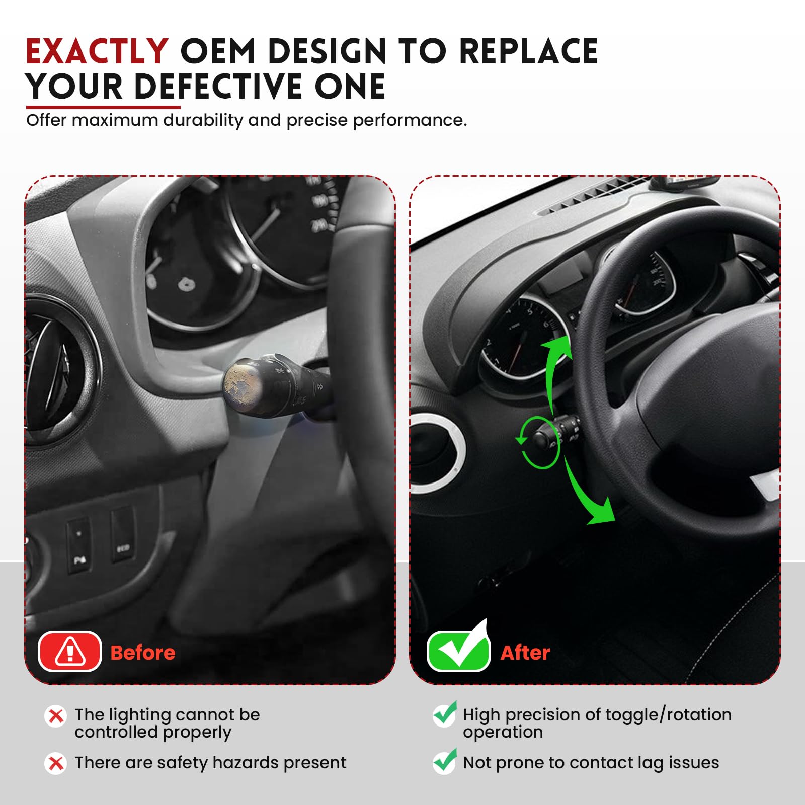 Comando Devioluce per Clio 4 Twingo 3 Trafic 3 Captur 1, 8201167992 Interruttore Colonna Sterzo Devio Luci per Clio IV Captur I Twingo Trafic III Interruttore frecce direzionali 255675887R 255405718R