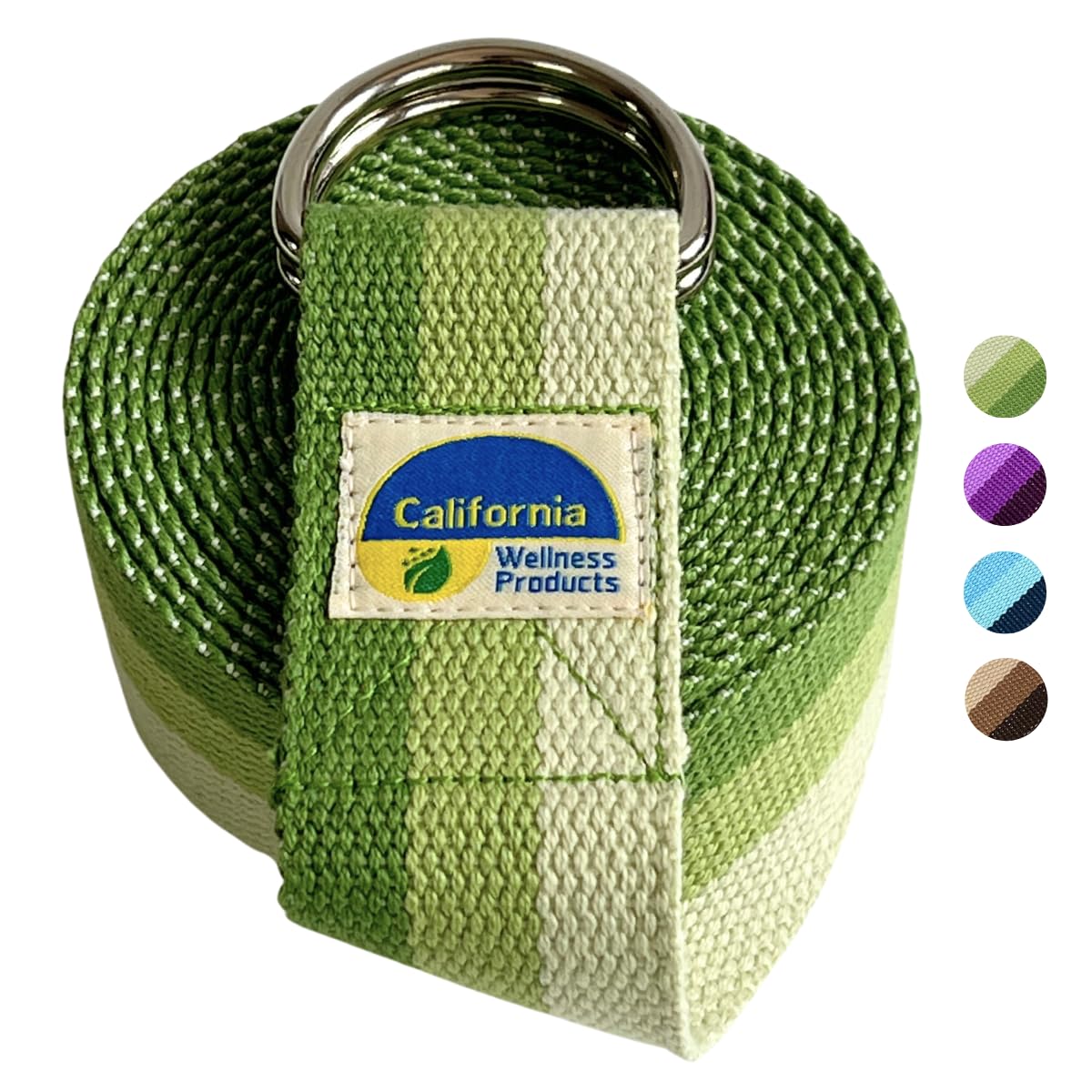 California Yoga Strap | Yoga Belt with Safe Adjustable D-Ring Buckle for Pilates | Stretching Strap | Exercise Bands | Physical Therapy | Improves Sitting Posture