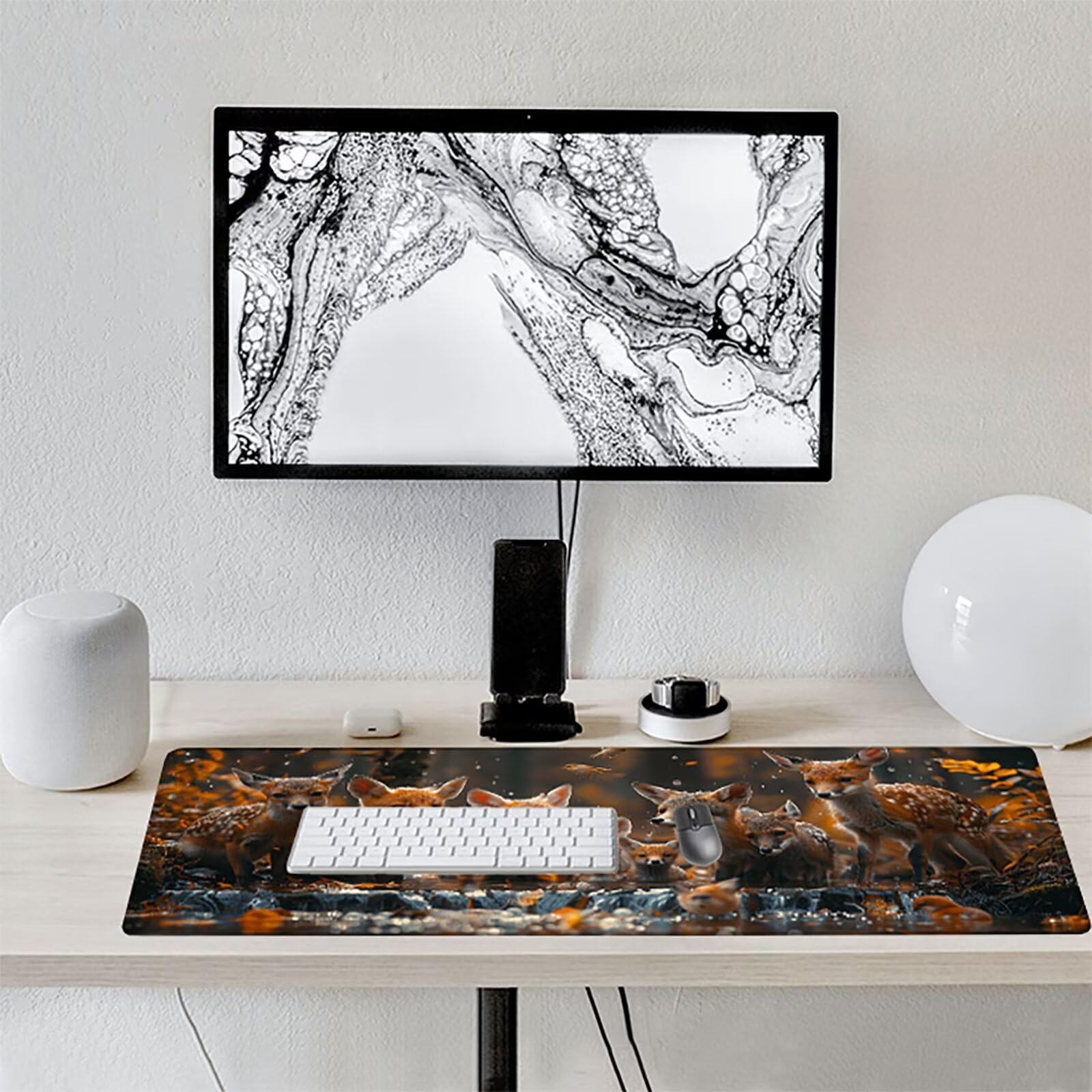 Ciervo Alfombrilla Ratón Gaming XXL 1500 x 800 mm, Alfombrilla Gaming Amarillo Mousepad con Base de Goma Antideslizante, Impermeable Desk Mat para Teclado y Raton, Accesorios Gaming, Regalos X-Y