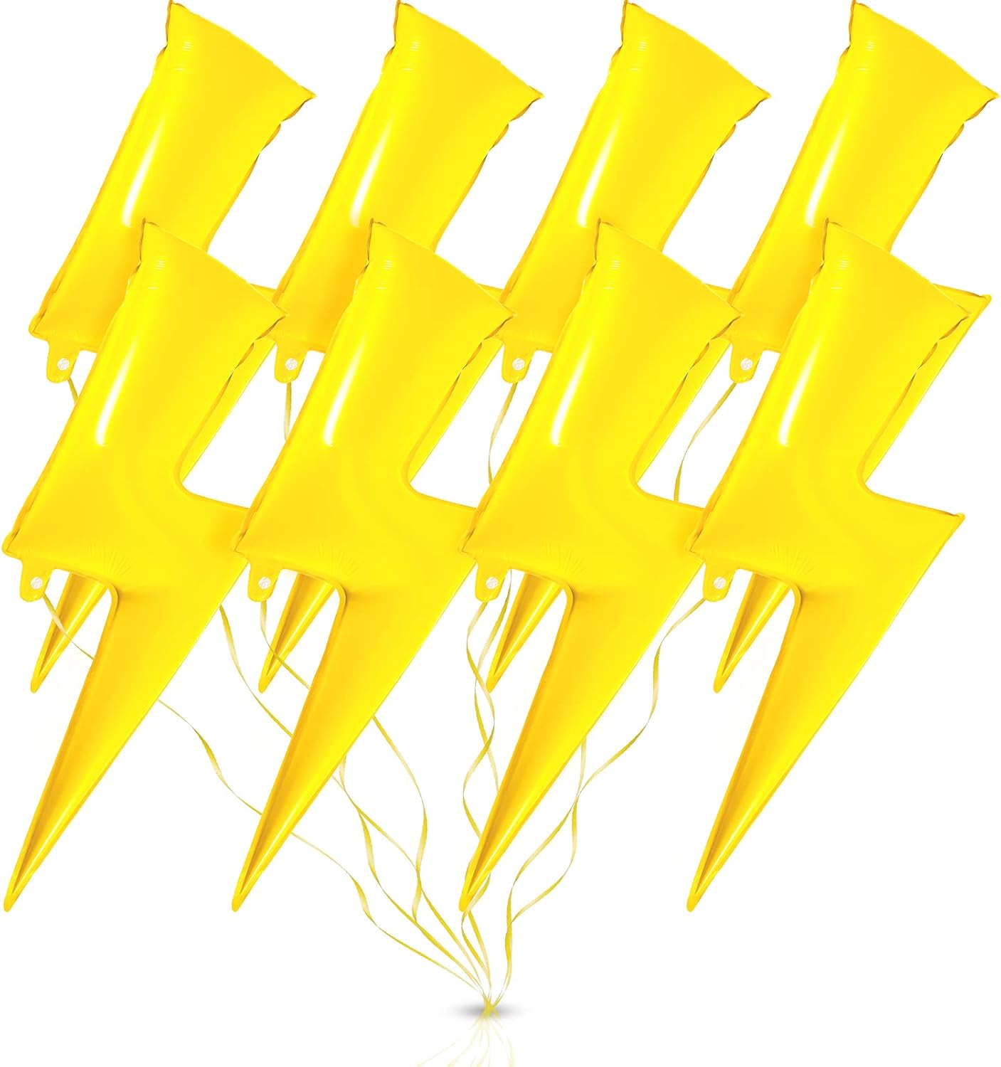 8 Pieces 36 Inch Yellow Lightning Bolt Balloons Large Flash