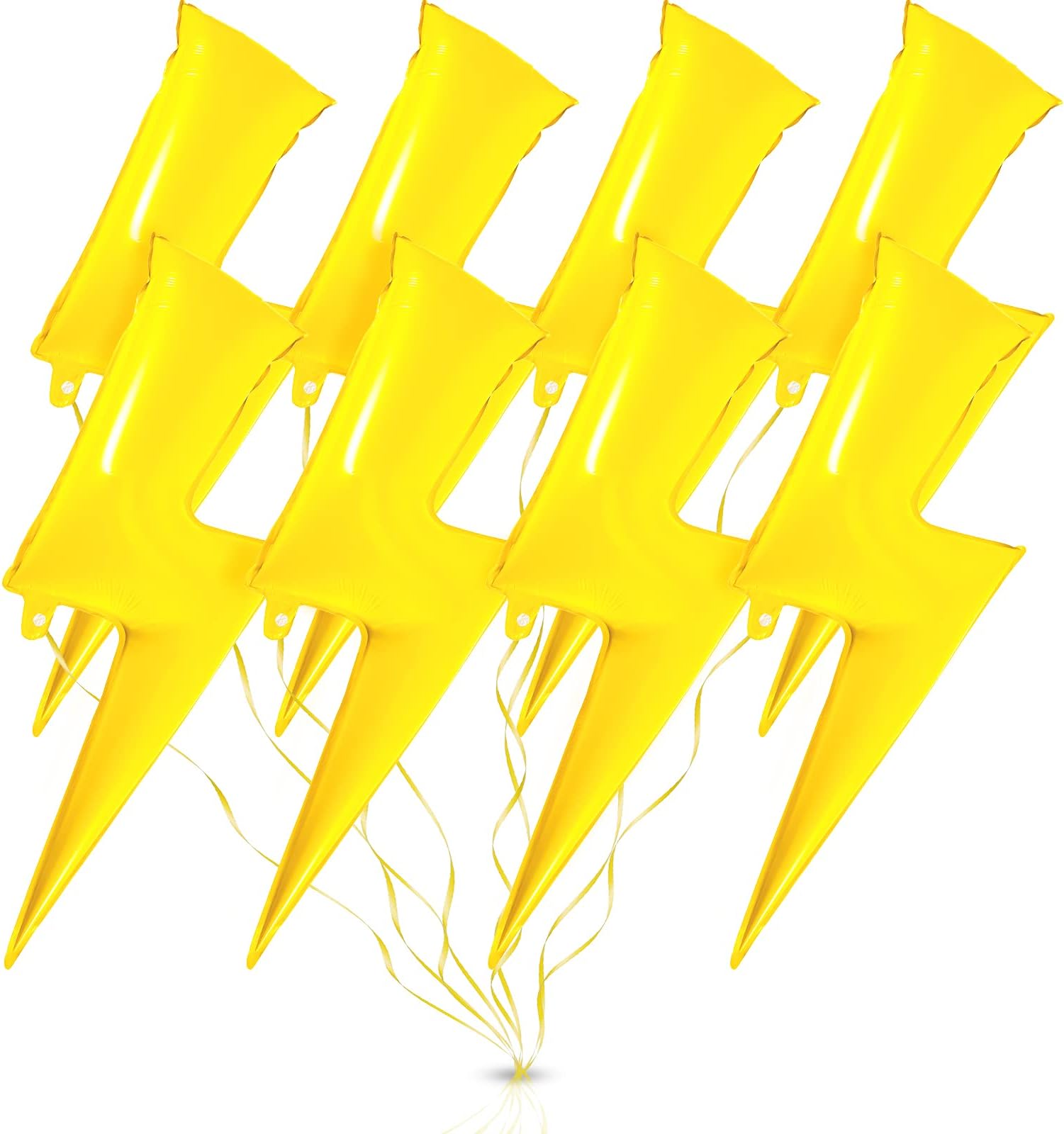 8 Pieces 36 Inch Yellow Lightning Bolt Balloons Large Flash Foil Party Balloons Mylar Balloons for Birthday Party, Wedding, Baby Shower Decorations