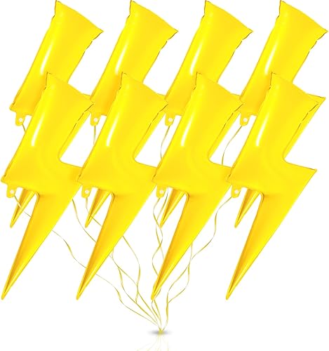 8 globos de 36 pulgadas con forma de rayo amarillo, globos grandes de papel de aluminio para cumpleaños, bodas, decoraciones de baby shower