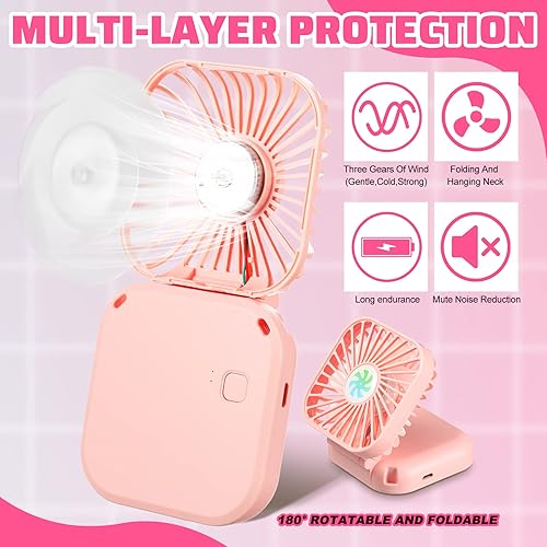 Miniatura 3 de 8 ventiladores de collar a granel, mini ventilador portátil, batería recargable por USB, ventilador circulatorio de aire de 3 velocidades, pequeño