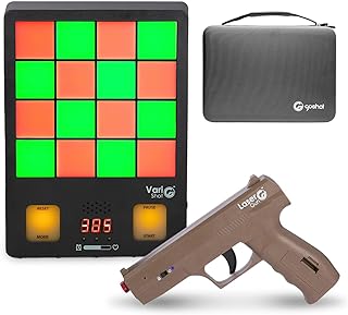 Laser Shooting Training System, VariShot Trainer Target with Point-of-Impact Display and Timed Games, Dry Fire Practice with SIRT Pistols, Class I Laser Output <0.396mW, Includes 2 Pistols