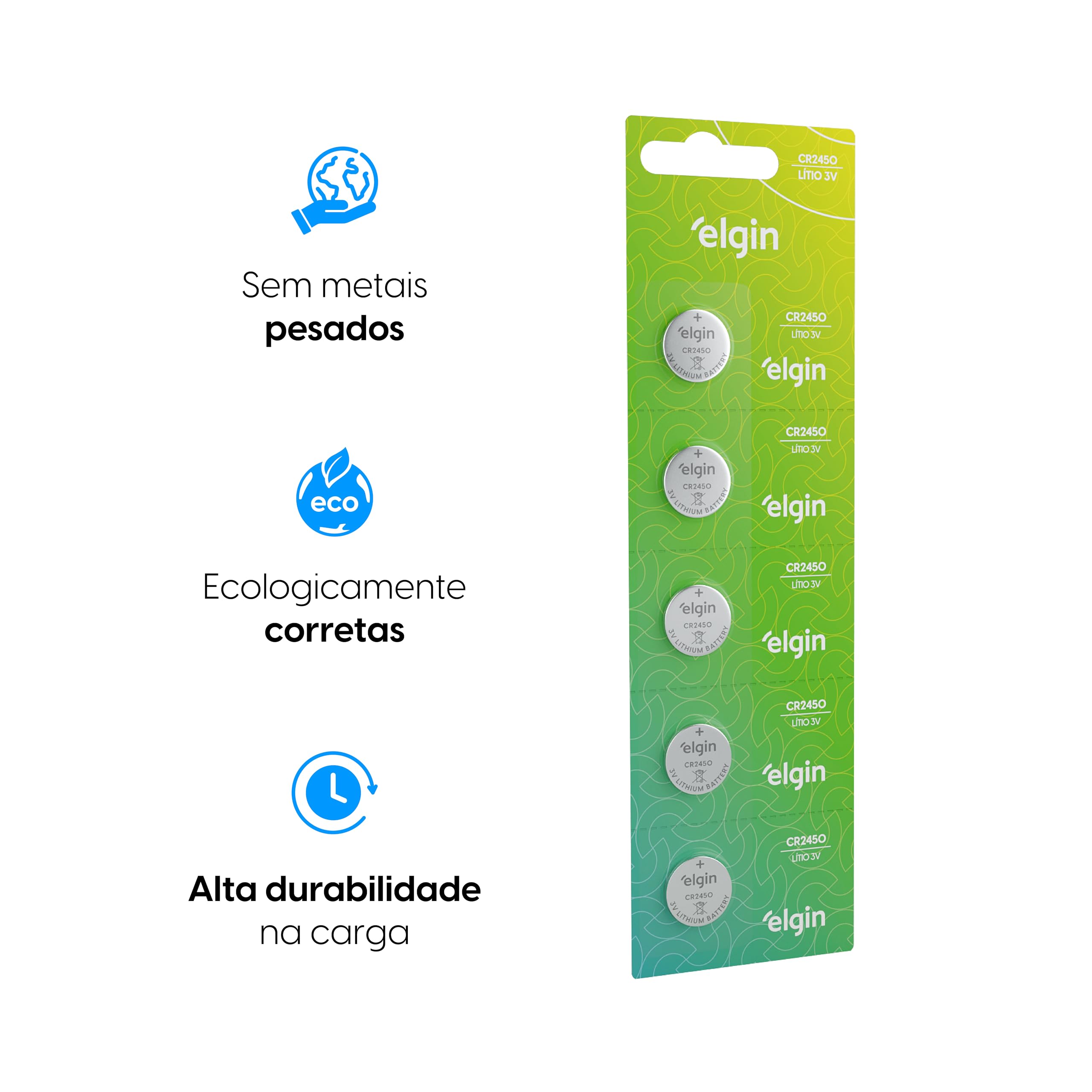 Elgin CR2430 Lot de 5 Piles au Lithium 3 V