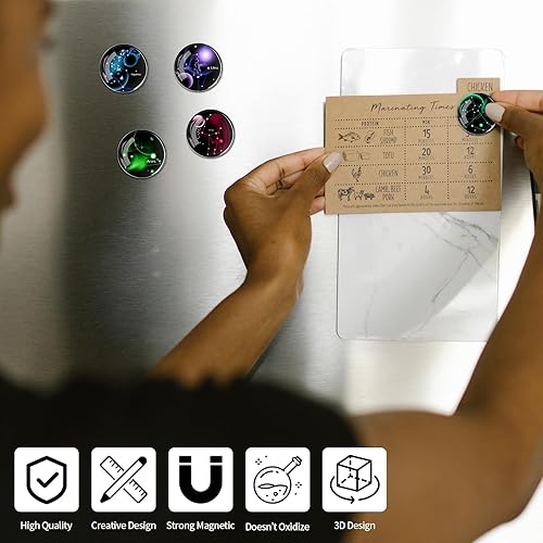 Miniatura 2 de 12 calcomanías de cristal para nevera, imanes de nevera, imanes fuertes para cocina, gabinete, lavavajillas, escuela y oficina, pizarra blanca (doce