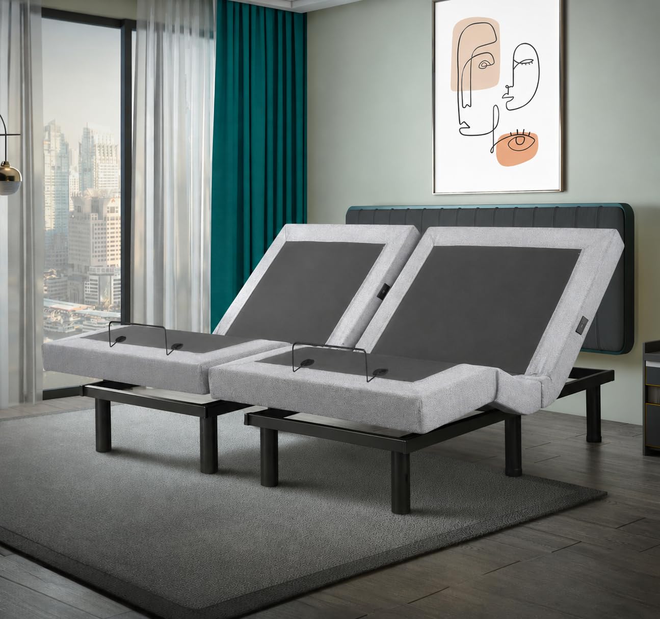 Irvine Home Collection Split King Adjustable Bed Base