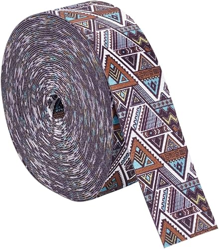 BENECREAT 9.5 yardas impresas correas 1-12 pulgadas poliéster jacquard correa raya triángulo costura cinta tejida colorida cinta para accesorios de