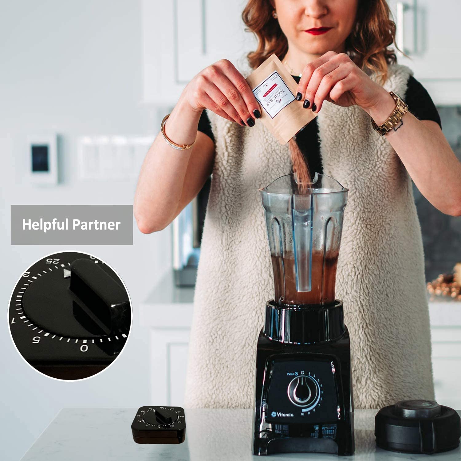 minutnik, Kitchen Timer, 60-Minute Visual Countdown, Loud Voice, Auto-Off, Fun Shaped Mechanical for