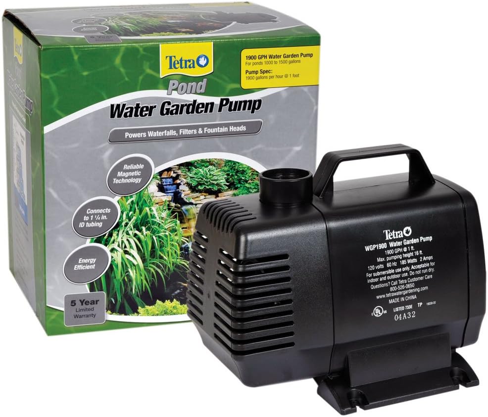 TetraPond Water Garden Pump, Powers Waterfalls/Filters/Fountain Heads