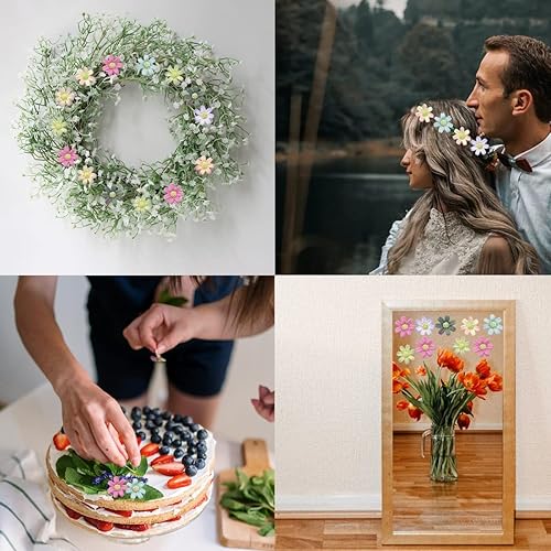 Miniatura 3 de Cabezas de flores falsas, 100 piezas de cabeza de flor artificial, margaritas artificiales, girasoles falsos, pétalos a granel, flores falsas para