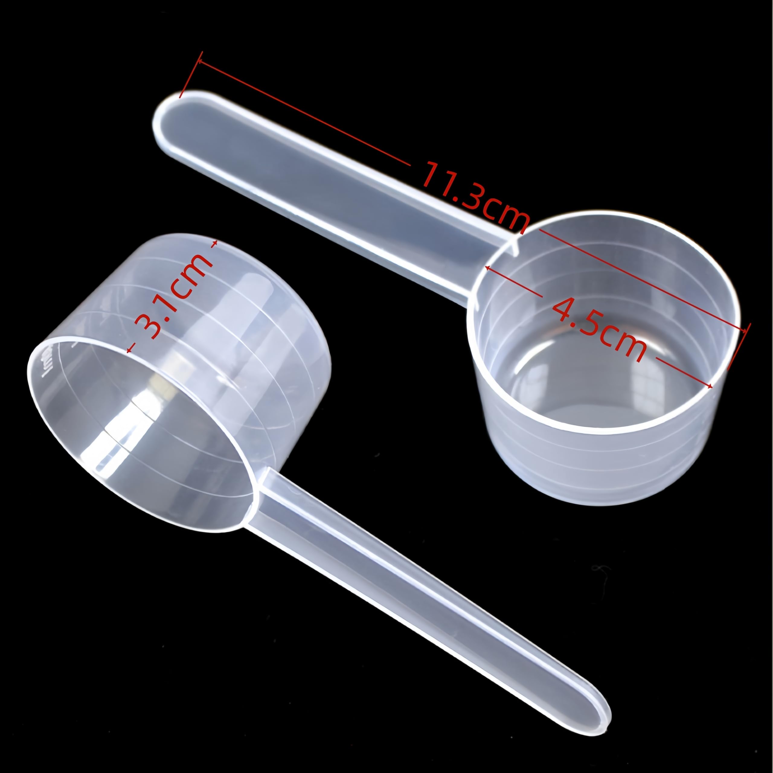 Lot de 6 cuillères doseuses transparentes avec échelle 20 g poudre 40 ml liquide café mesure plastique